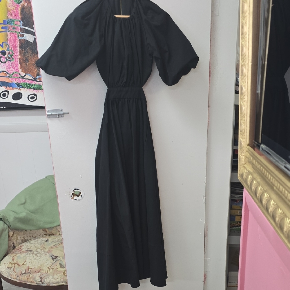 ASOS Elegant Black Maxi Dress with Dramatic Sleeves